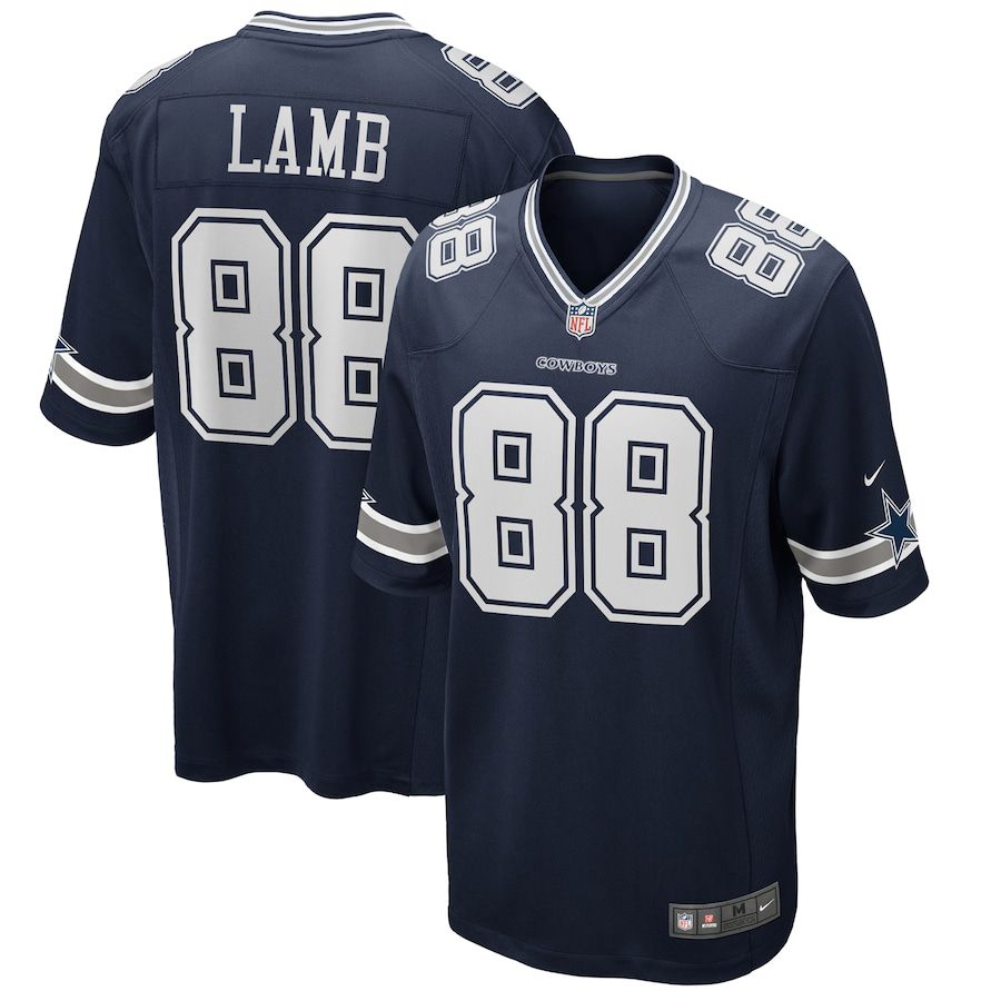 Men Dallas Cowboys 88 CeeDee Lamb Nike Navy Game NFL Jersey